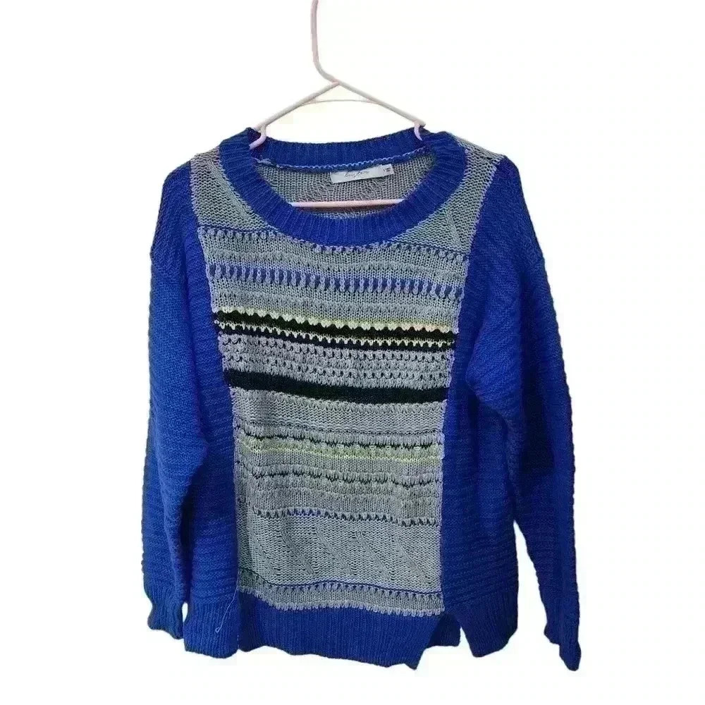 23. Lustero color block striped knit sweater size small